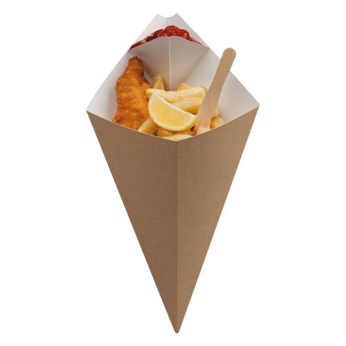 [DP-CA207] barquette carton kraft pour frites 4.5x8.5xH10.5cm