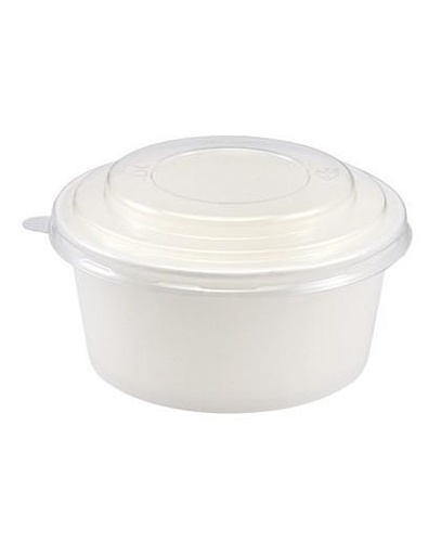 [DP-BT602BL_602+] saladier carton blanc + couvercle  1.2L 
